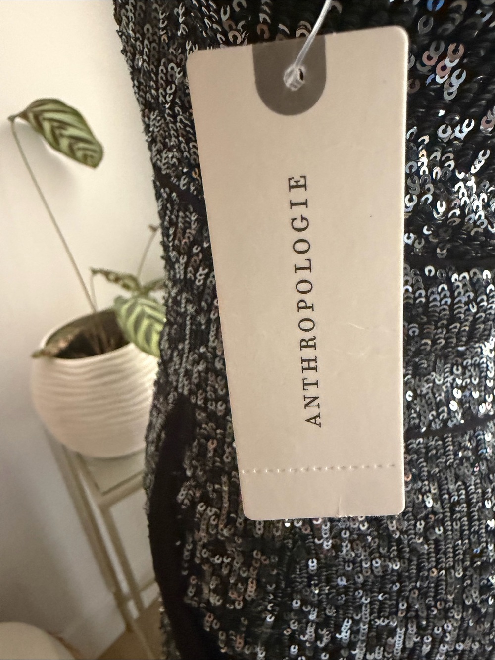 NWT Anthropologie Gunmetal Sequin Halter Jumpsuit - Picture 5 of 9